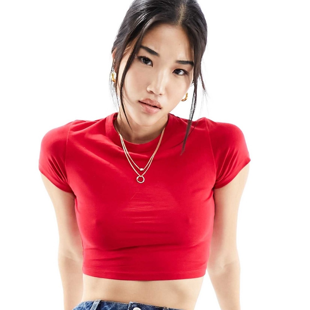 ‼️SOLD‼️ Cotton On Micro Crop Tee XL Summer Red